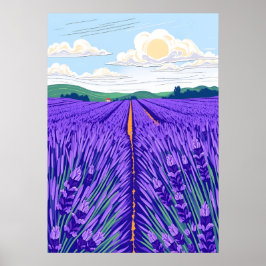 Lavender Fält Poster