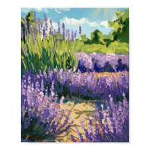 Lavender Fält Poster - Mjuk Blommigt för intryck