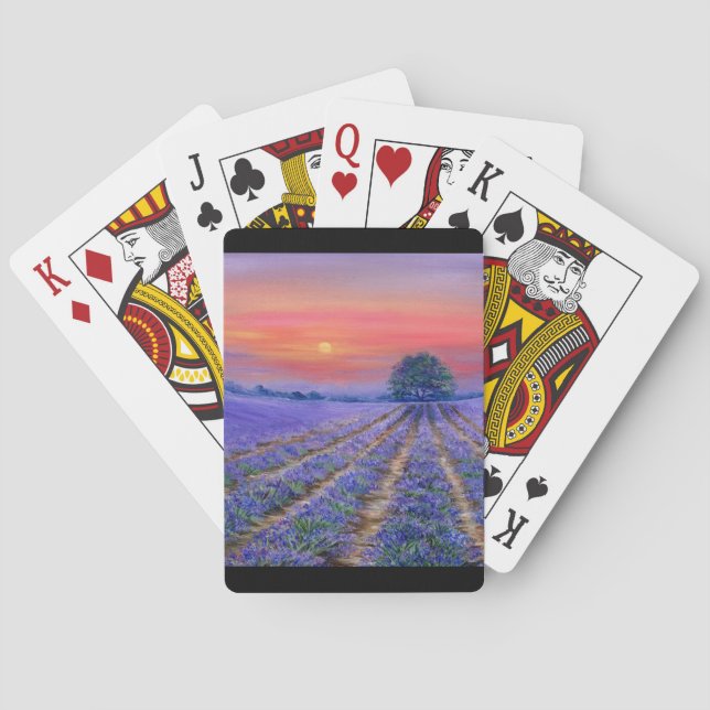 Lavender Fält vid Sunset Casinokort (Baksidan)