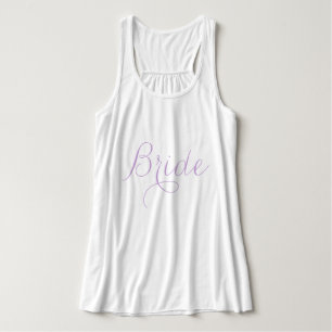 Lavender Fancy Script Brud Linne Med Racerback