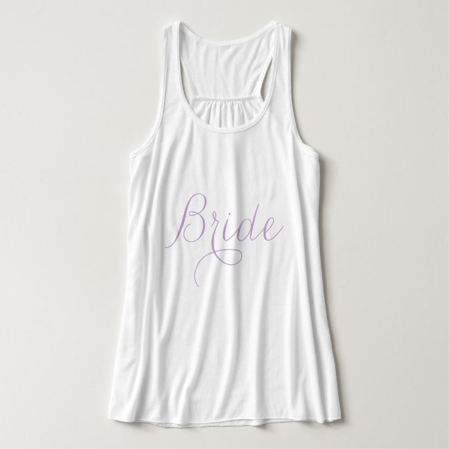 Lavender Fancy Script Brud Linne Med Racerback (Design framsida)