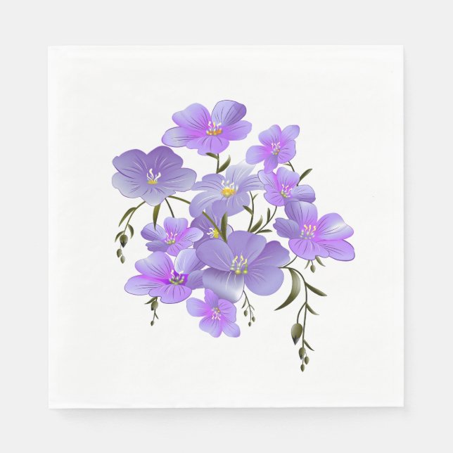 Lavender-Färgad Söt Blommigt Bouquet Pappersservett (Framsidan)