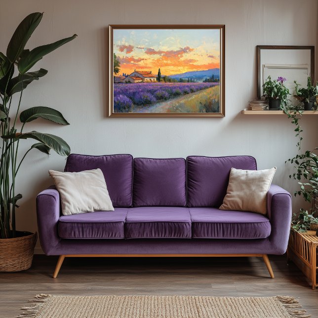 Lavender Farm i Provence Canvastryck (Lavender Farm Artwork)