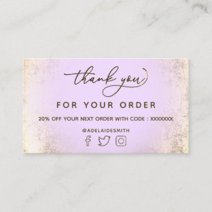 lavender faux guld foil tack vare ditt kort