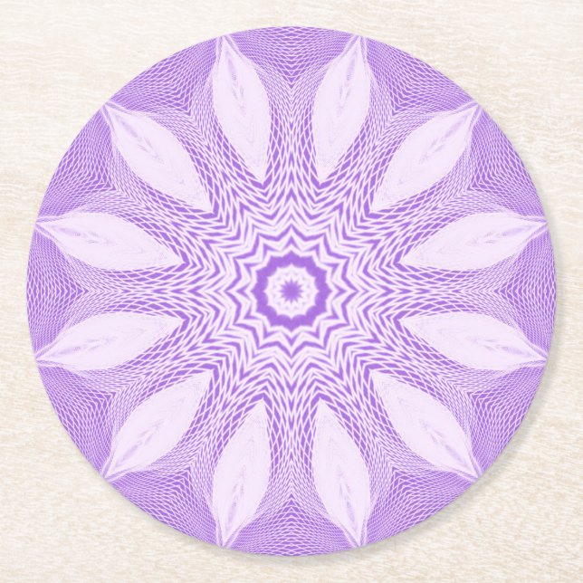 Lavender Faux Tulle Design Underlägg Papper Rund (Framsidan)