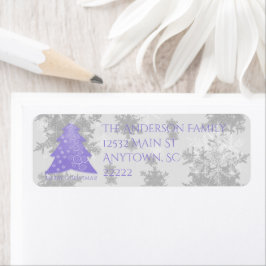 Lavender Festive Julgran Adressetiketter Returadress Etikett