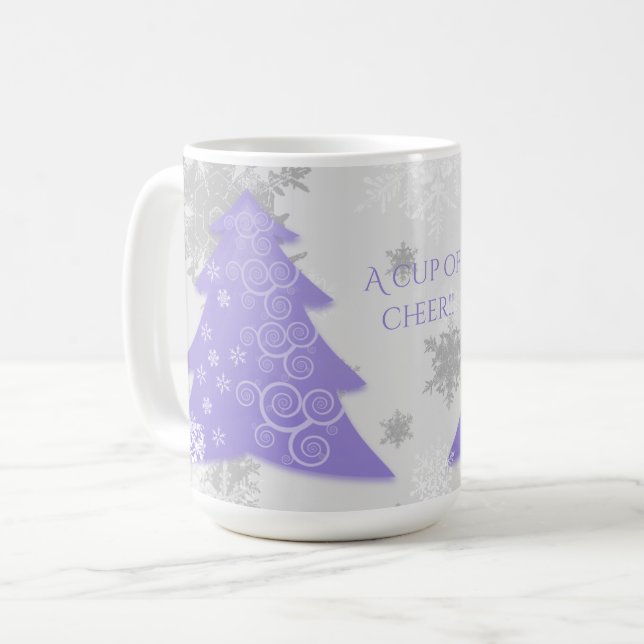 Lavender Festive Julgran Coffee Mugg (Framsida vänster)