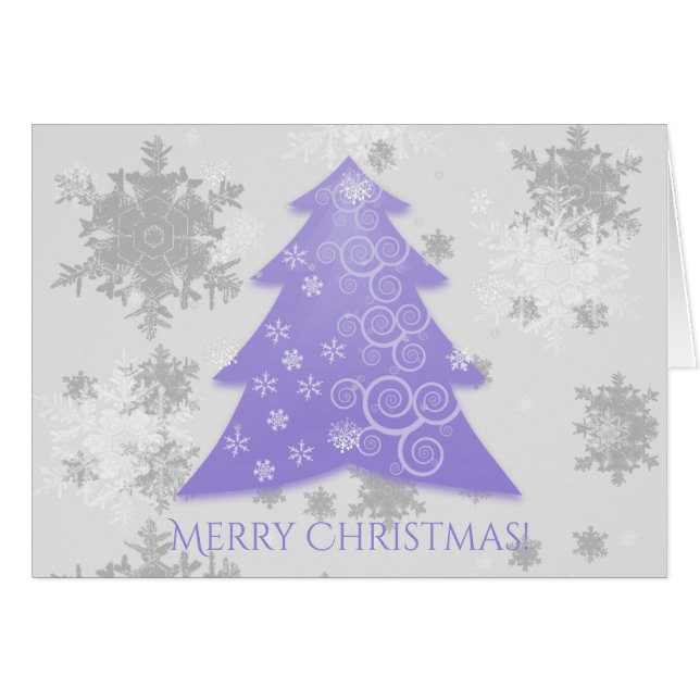 Lavender Festive Julgran Greeting Card Hälsningskort (Framsidan Horizontal)
