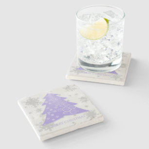 Lavender Festive Julgran Stone Underlägg