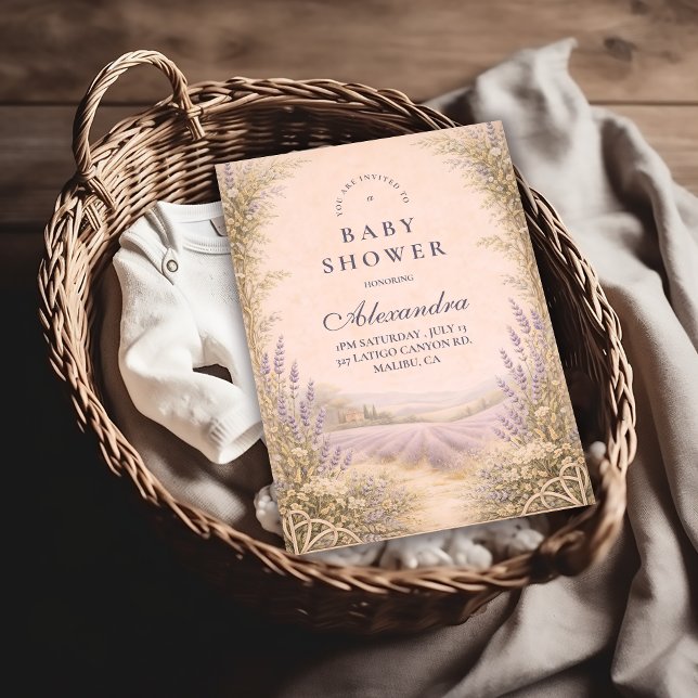 Lavender Field Countryside Baby Shower Inbjudningar (Skapare uppladdad)