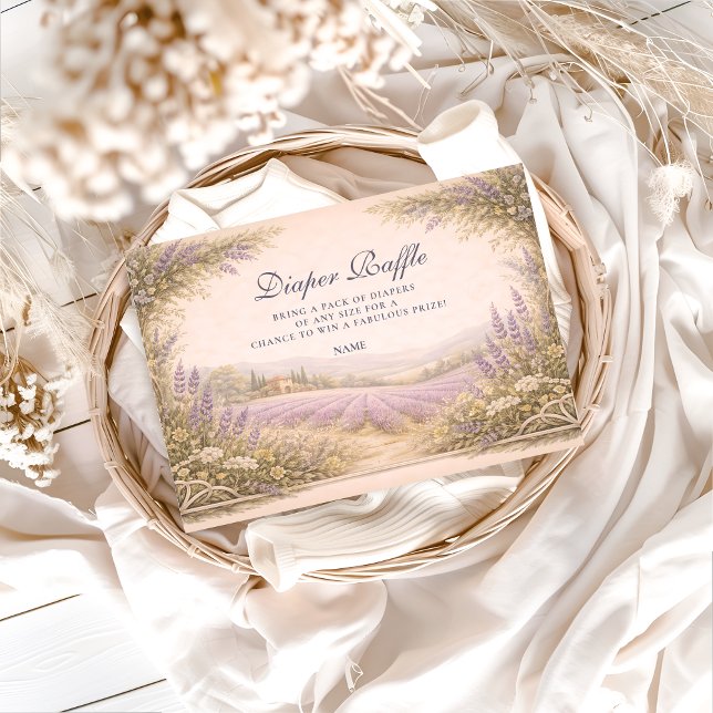 Lavender Field Countryside Diapper Raffle  Tilläggskort (Skapare uppladdad)