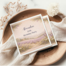 Lavender Field Garden Birthday Pappersservett