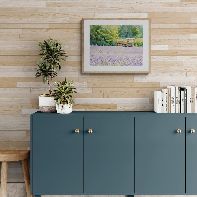 Lavender Field Harvest with Tractor Fototryck (Skapare uppladdad)