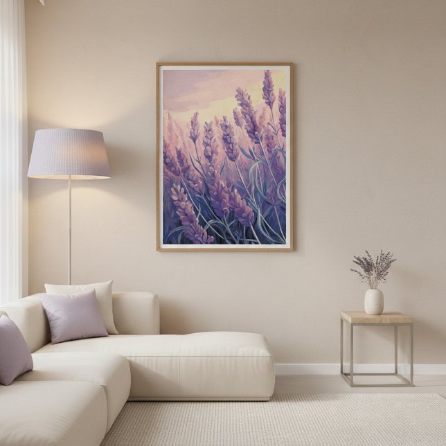 Lavender Field Modern Watercolor Wall Art Poster (Skapare uppladdad)