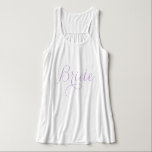 Lavender Finare Script Bride Linne Med Racerback<br><div class="desc">Anpassningsbar brudens sida design.</div>
