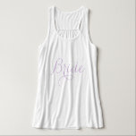 Lavender Finare Script Bride Linne Med Racerback<br><div class="desc">Anpassningsbar brudens sida design.</div>
