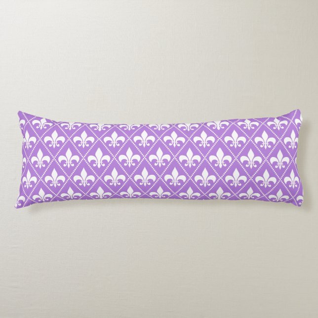 Lavender Fleur de Lys Kroppskudde (Framsidan)