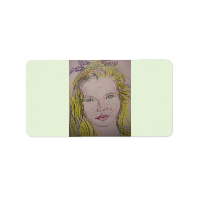 lavender-flicka adressetikett (Framsidan)