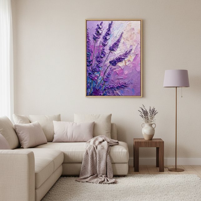 Lavender Floral Abstract Oil Painting Wall Art Poster (Skapare uppladdad)