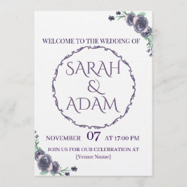 Lavender Floral All-in-One Wedding Invite Inbjudningar