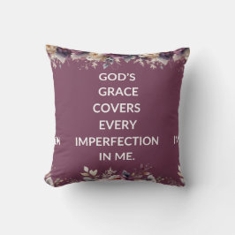Lavender floral pillow with a simple religious  kudde