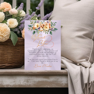 Lavender - Floral & Silver Tiara Quinceanera Tack Kort