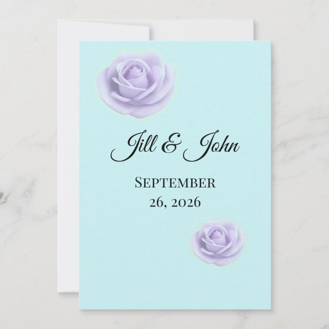  Lavender Floral Wedding Invitation Inbjudningar (Framsida)