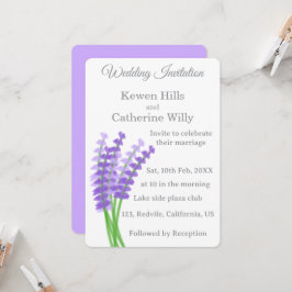 Lavender Floral Wedding Invitation Inbjudningar
