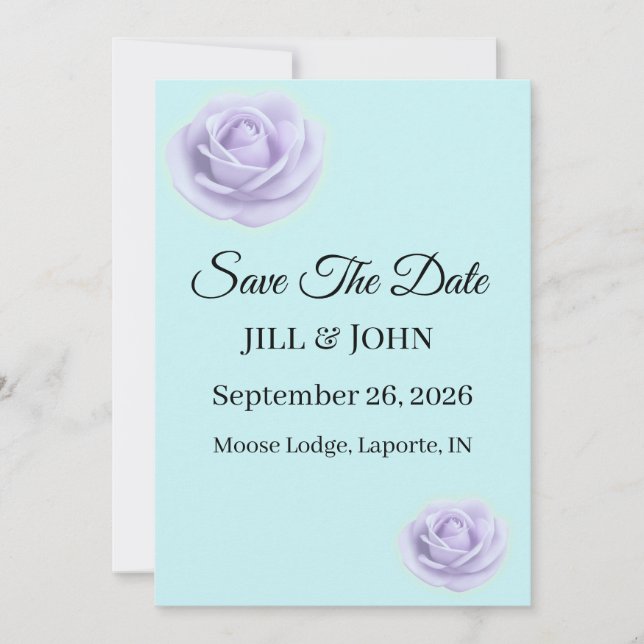 Lavender Floral Wedding Save The Date (Framsida)