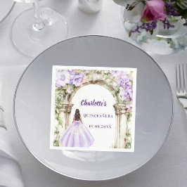 Lavender florals arch dress Quinceanera Pappersservett