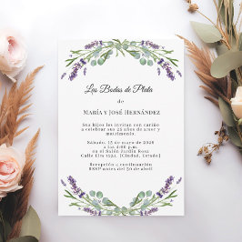 Lavender Florals Invitación Bodas de Plata Inbjudningar