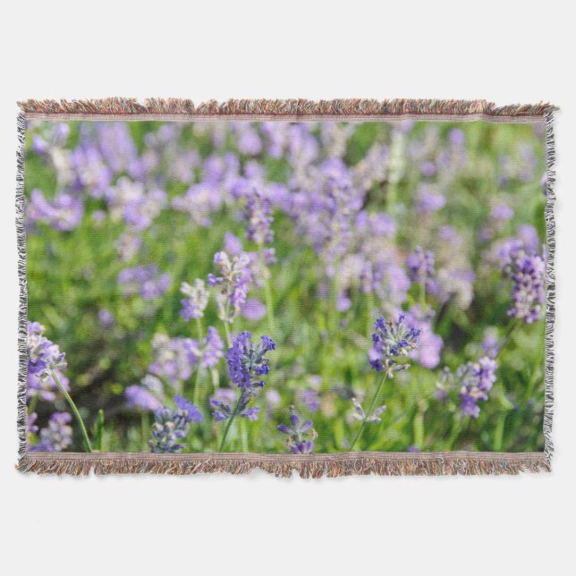 Lavender Flower-Blommar i Herb Garden Filt (Framsidan)