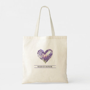 Lavender Flower Bröllop Heart Tygkasse