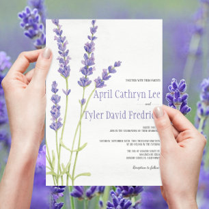 Lavender Flower bröllopsinbjudan till Lila Lavende Inbjudningar