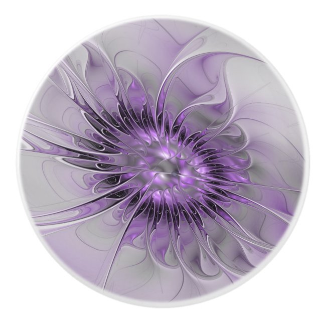 Lavender Flower Dream Modern Abstract Fractal Art Knopp (Framsidan)
