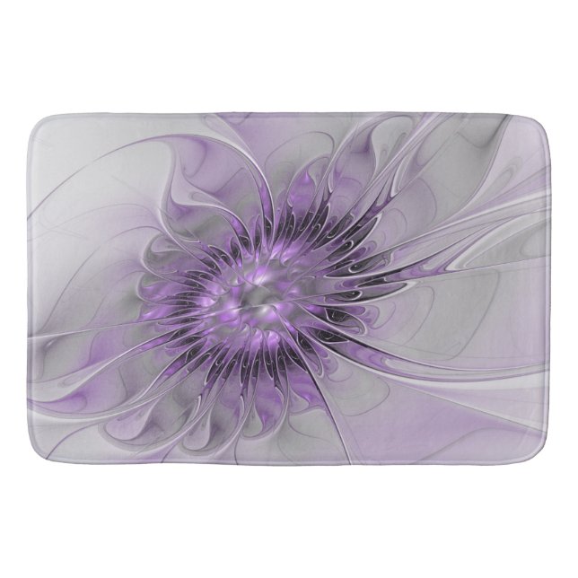 Lavender Flower Dream Modern Abstrakt Fractal Art Badrumsmatta (Framsidan)