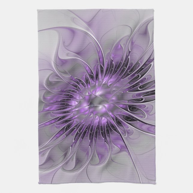 Lavender Flower Dream Modern Abstrakt Fractal Art Kökshandduk (Vertikal)
