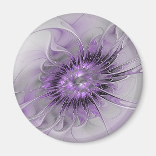 Lavender Flower Dream Modern Abstrakt Fractal Art Magnet