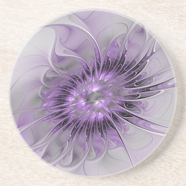 Lavender Flower Dream Modern Abstrakt Fractal Art Underlägg (Framsidan)