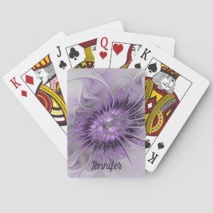 Lavender Flower Dream Modern Abstrakt Fractal Namn Casinokort