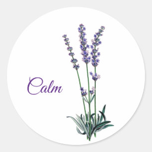 Lavender Flower Lugn Sticker Runt Klistermärke