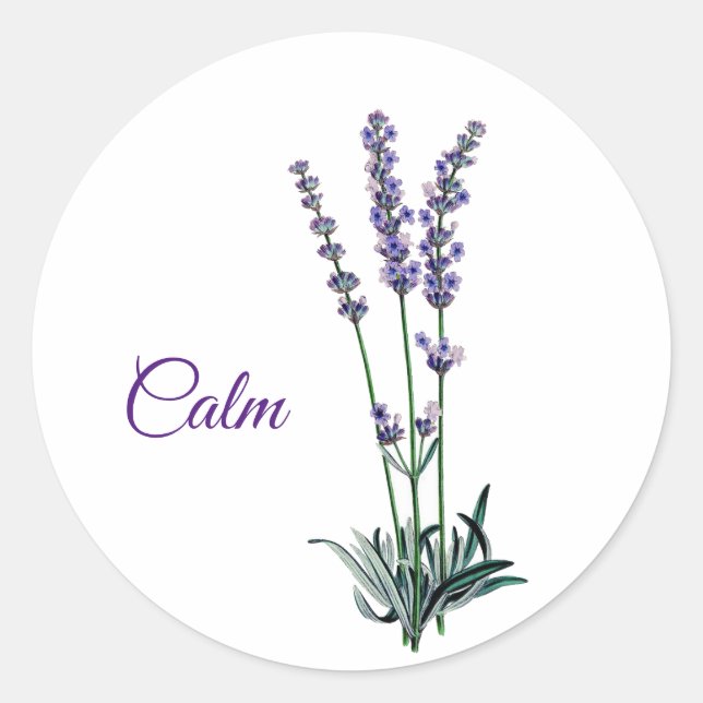Lavender Flower Lugn Sticker Runt Klistermärke (Framsida)