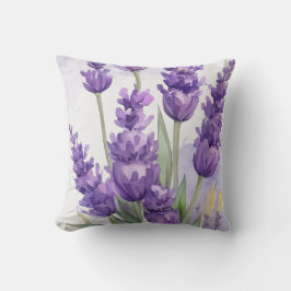 Lavender Flower Throw Pillow | Soft Purple Floral  Kudde