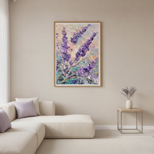 Lavender Flowers Abstract Oil Painting Wall Art Poster (Skapare uppladdad)