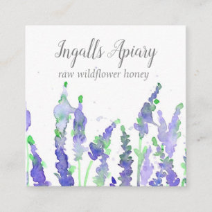 Lavender Flowers Apiary Bees Wildblommhonung Fyrkantigt Visitkort