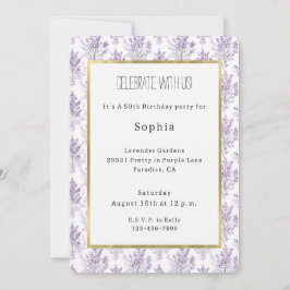 Lavender Flowers Birthday Inbjudningar