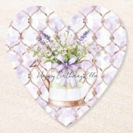 Lavender Flowers Bow Birthday Underlägg Papper