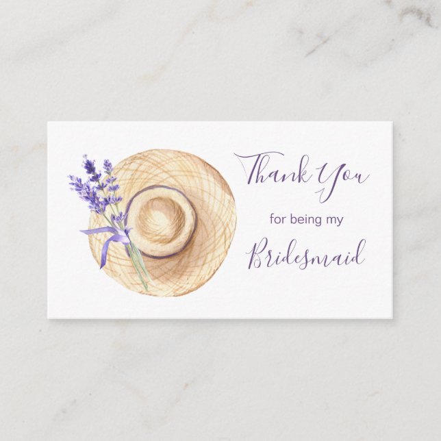 Lavender Flowers Bridesmaid Tack Enclosure Ca Tilläggskort (Framsida)