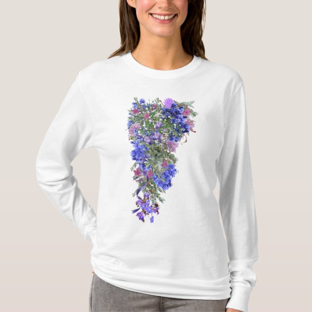 Lavender Flowers bröllopsbuketter T Shirt (Framsida)
