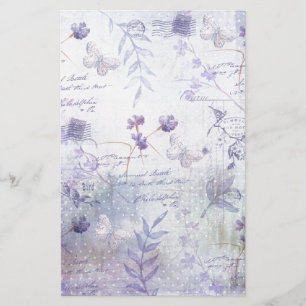 Lavender Flowers Decoupage Brevpapper